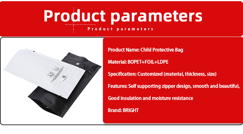 Custom Child Resistant Mylar Bags Odor Resistant Child Resistant Plastic Zipper Lock Child Resistant Mylar Bags