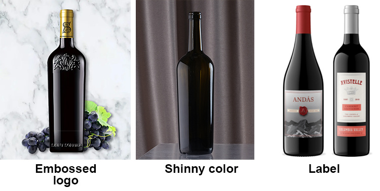 Wholesale 500ml 700ml 750ml 75cl Glass Wine Bottles with Caps
