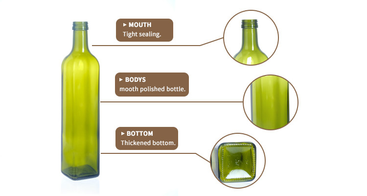 250ml Edible Vinegar Glass Oil Bottle Clear Amber Green OEM