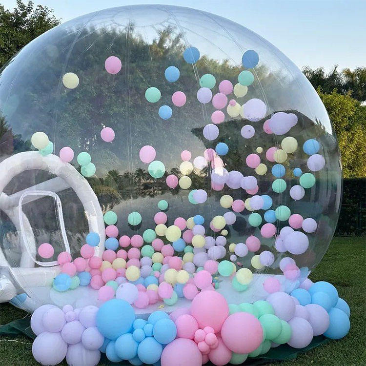 CE approved blower air pump transparent PVC material kids play bubble balloon house