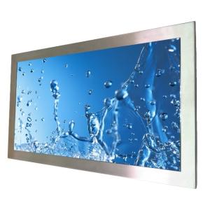 65'' PCAP Touch Monitor Display IR Touch High Brightness IP65/66 Stainless Steel Chassis