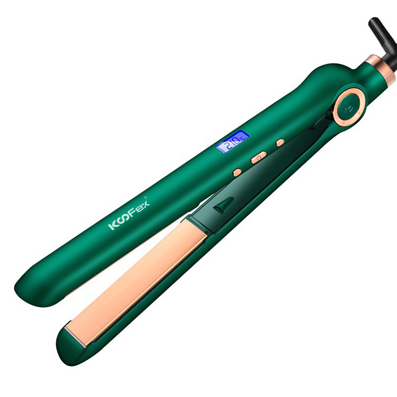 Lightweight 28cm Flat Iron Hair Straightener Adjustable Temperature