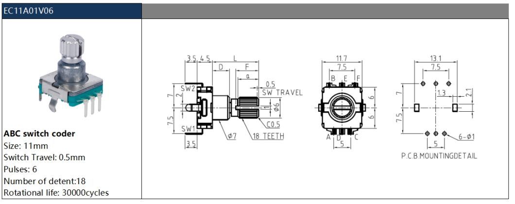 Ec11 Rotary Switch ABC Switch