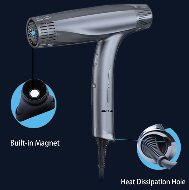 Powerful 1600W AC Motor Electric Hair Dryer Positive & Negative Ion With Diffuser