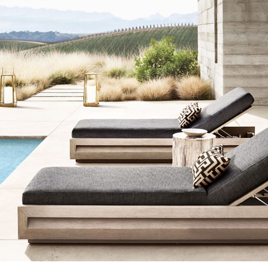 Aluminum Brown Rattan Sun Lounger Rattan Garden Furniture Sun Loungers