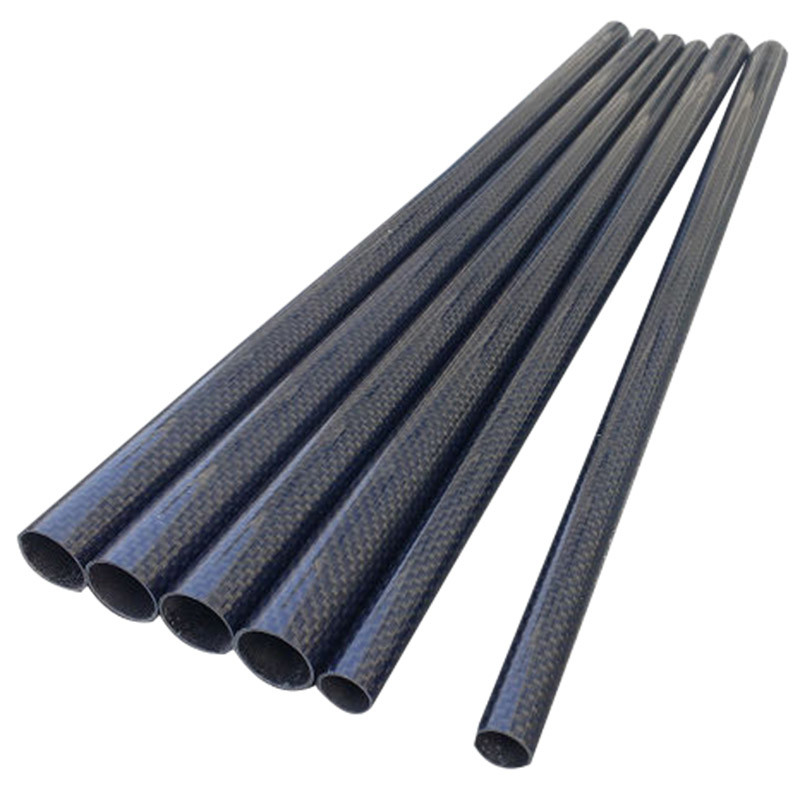 3K Glossy Twill Carbon Fiber Tubing Rolled Wrapping 5000mm Length