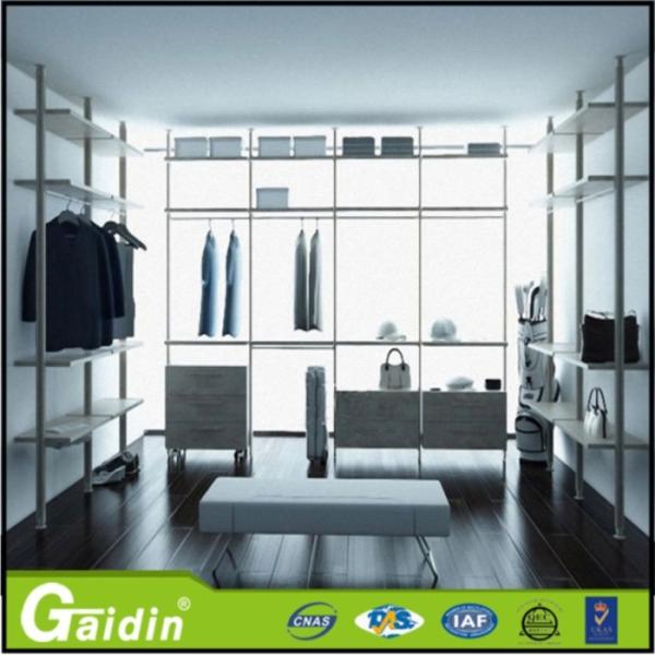 wooden shelves furniture easy installed l shape european style walk in closet
