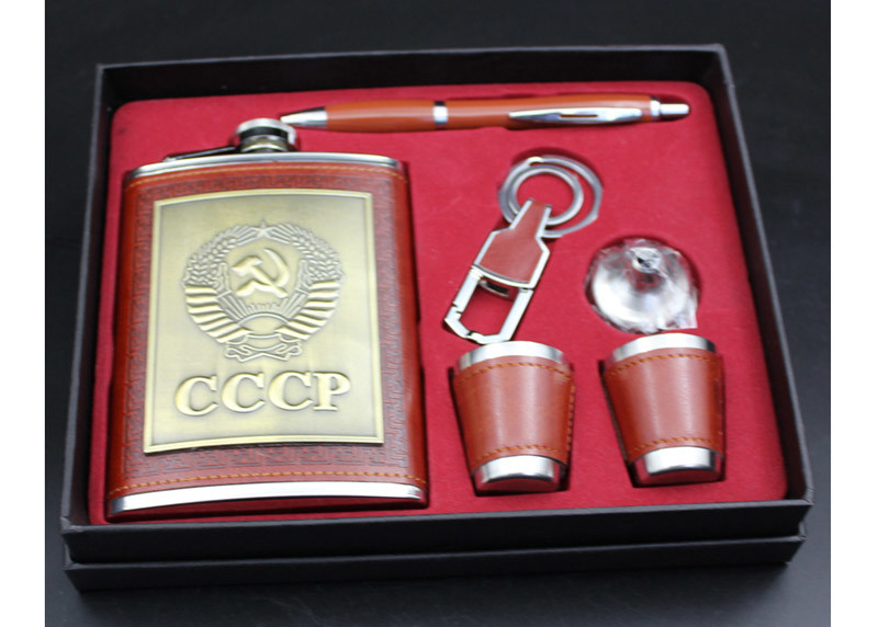 Pocket Liquor Bottle Gift Box Set , 8 Oz Ccp Alcohol Hip Flask Western Style