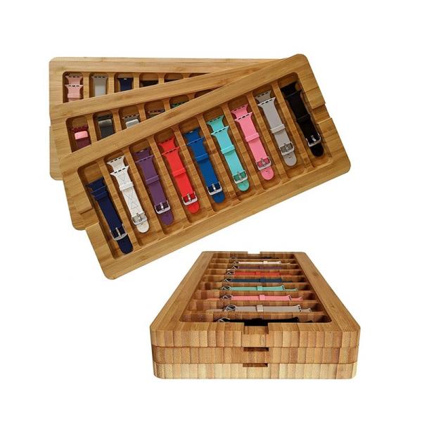 2023 Sustainable Glossy Makeup Storage Drawer Organizer Bamboo Cosmetic Display