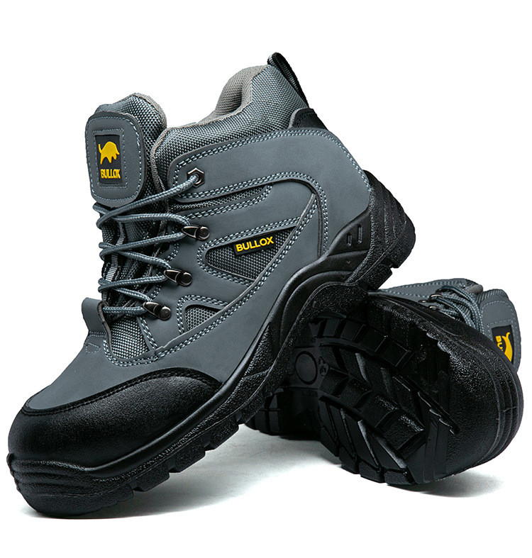 Oxford Cloth Security Boots Men PU Injection Sole Steel Plate Anti Proof Work For Mens