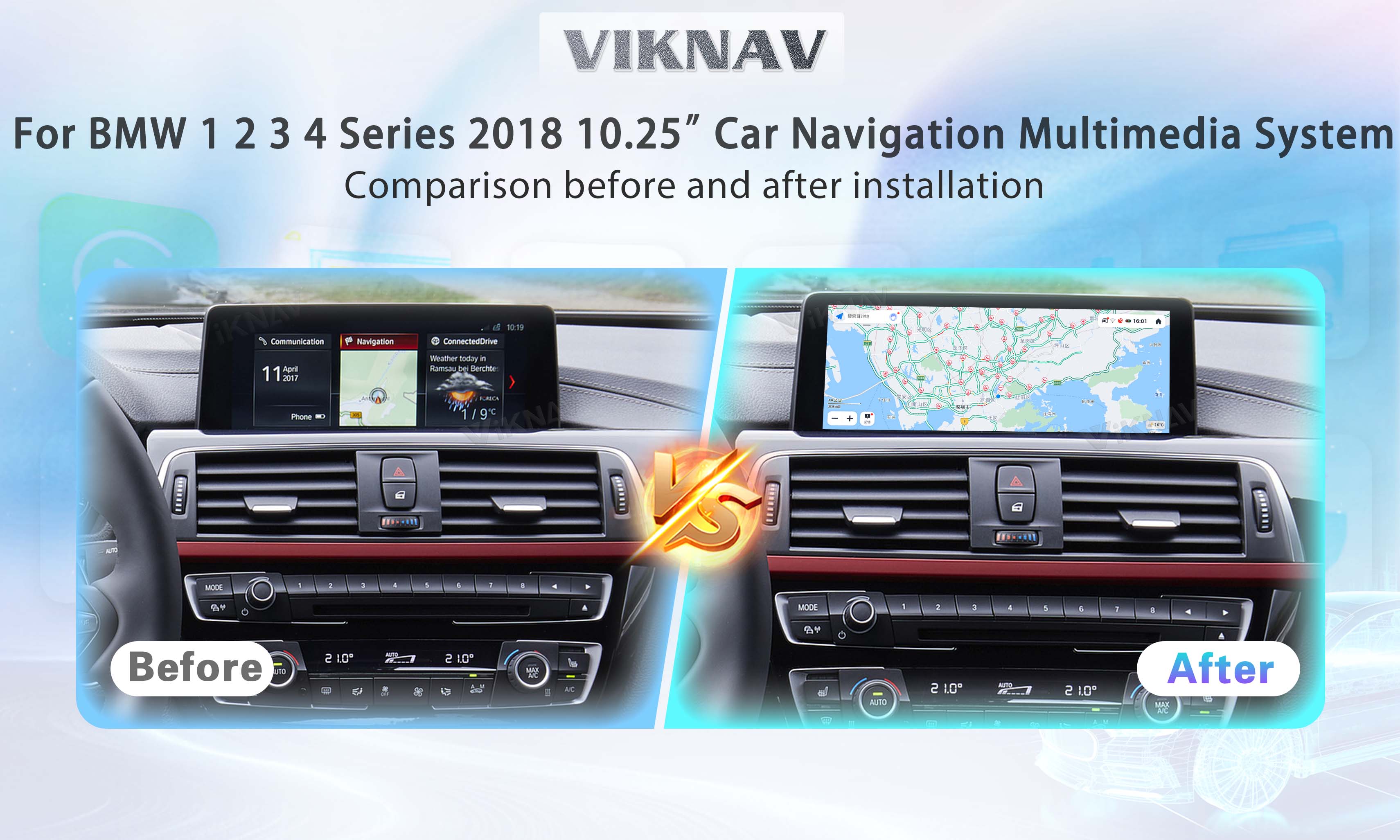 10.25 inch Car Radio For BMW 1 2 3 4 Series 2018 EVO System GPS Navigation Android Auto Multimedia Player Head Unit