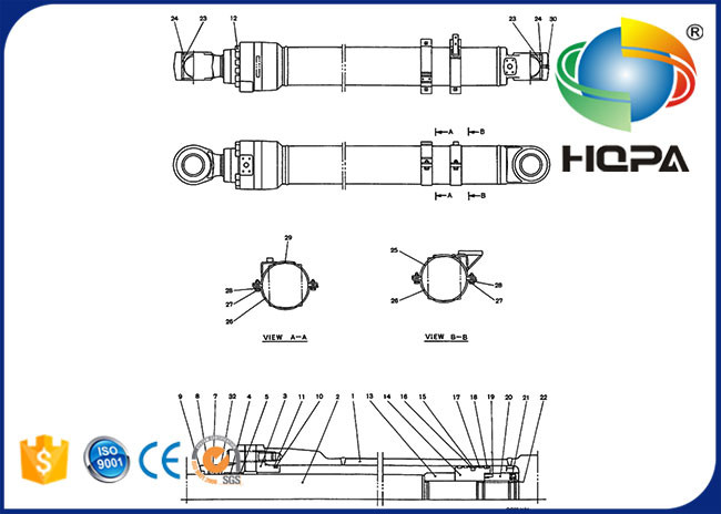 LC01V00006R300 Bucket Cylinder Seal Kit For Kobelco SK330LC SK330LC-6E