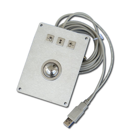 Rugged Kiosk Pointing Device with 25MM Metal Laser Trackball Mouse for industrial