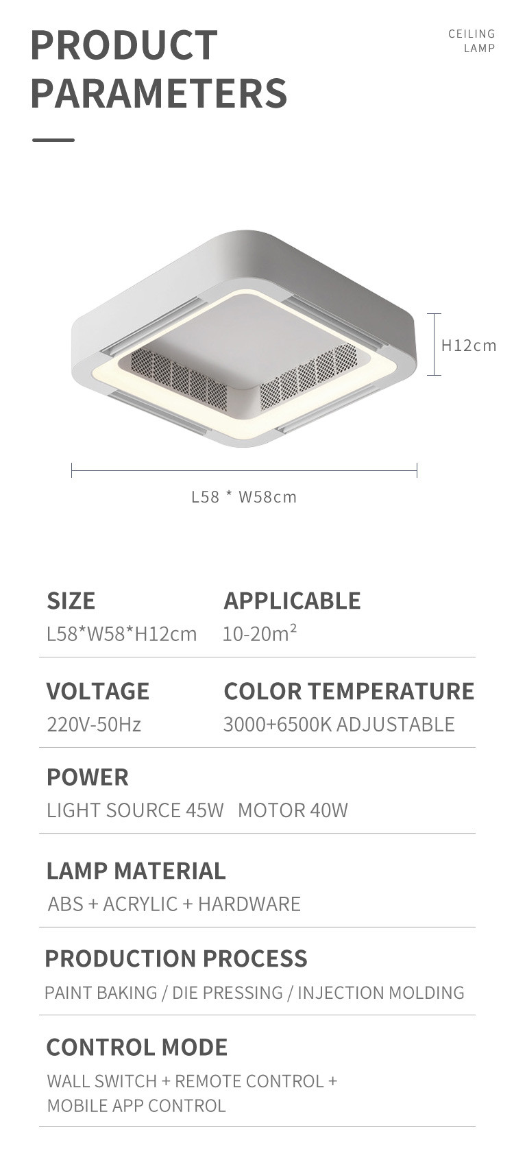 No leaf ceiling fan lamp household bedroom living room invisible air conditioner electric fan ceiling fan lamp