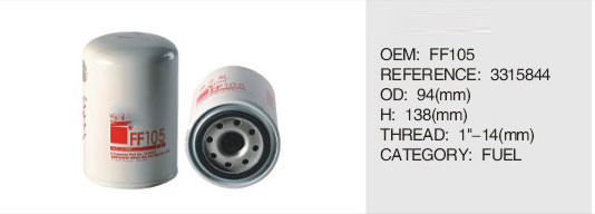 Factory Direct Selling White Fuel Filter For ff105