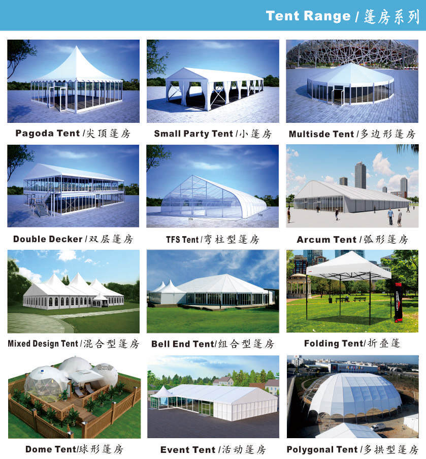 Customizable Luxury TFS Outdoor Pavilion Tent With Expandable Clear Span Curved Roof