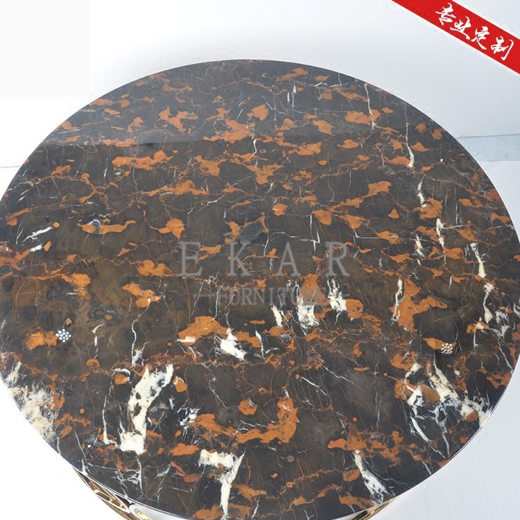 Specific Use Modern Golden Base Marble Round Center Table for Lobby