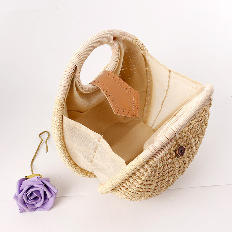 Wholesale Summer Handmade Ladies Fashion Handbags Women Straw Rattan Bag