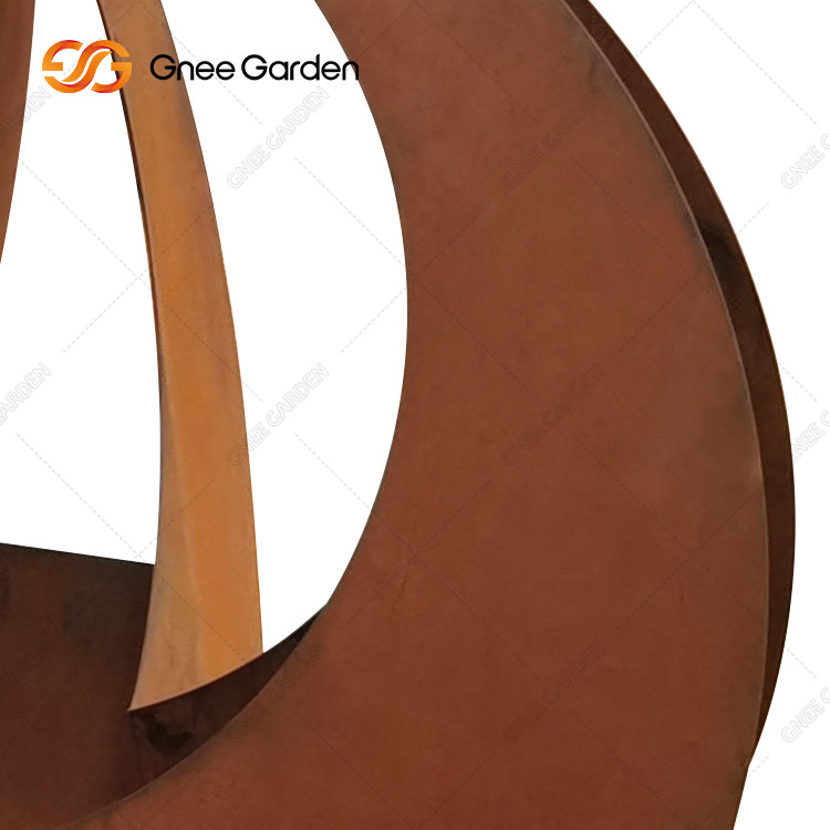 Custom Shape Laser Cut Geometric Garden Corten Steel Flower Pot Stand Planters Corten Steel Irregular Metal Planter