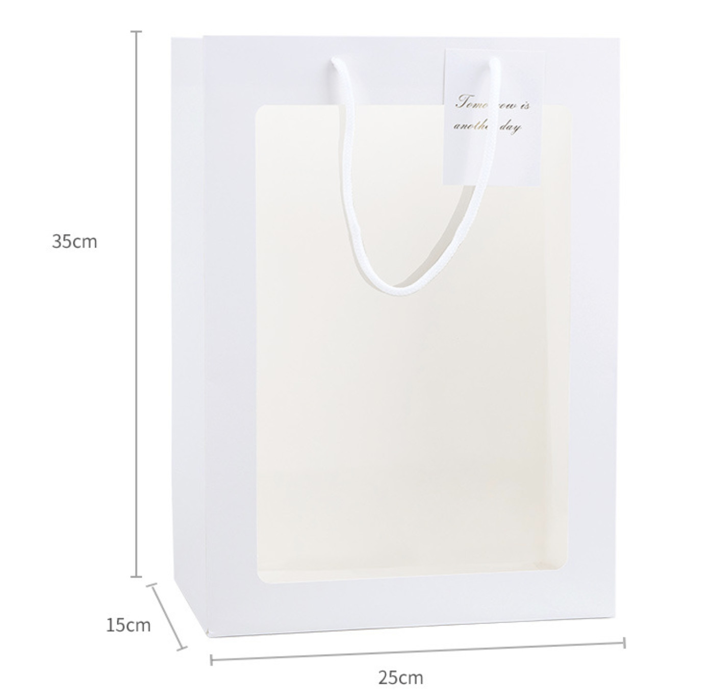 Biodegradable Takeaway Paper Bag Packaging With Window For Grocery Gift 450gsm
