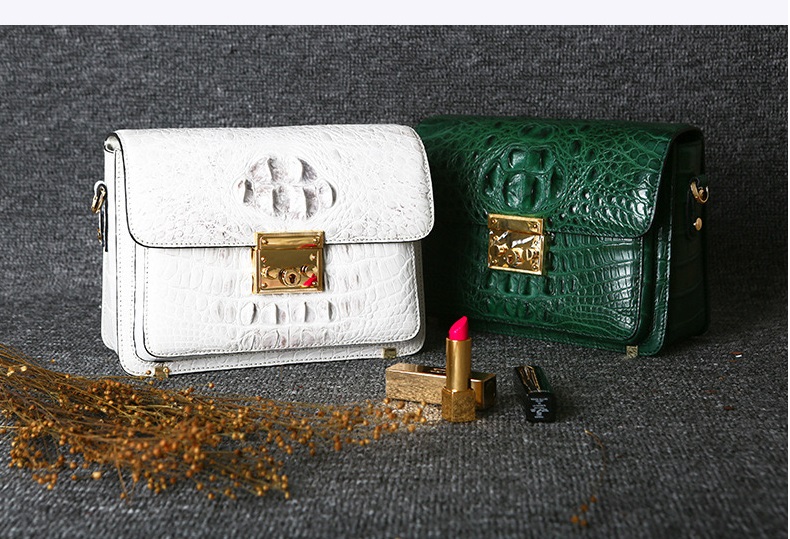 Genuine Crocodile Skin Women Sling Bag Authentic Exotic Alligator Leather Lady Single Shoulder Bag Female Small Purse