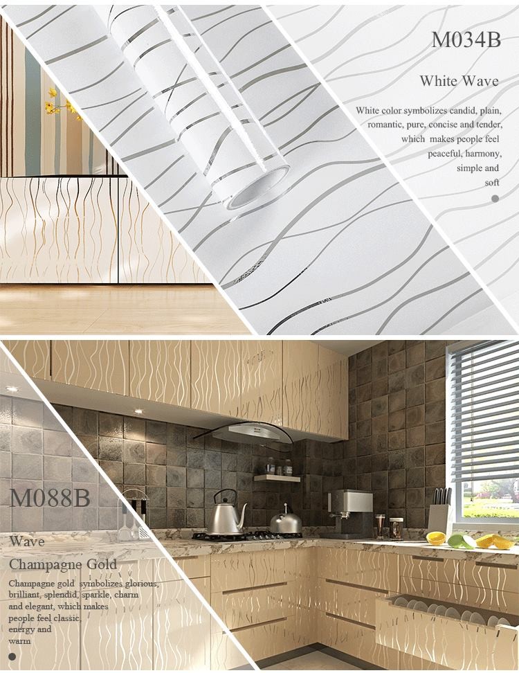 PVC Glossy Self Adhesive Wallpaper 10m Kitchen Counter Wallpaper