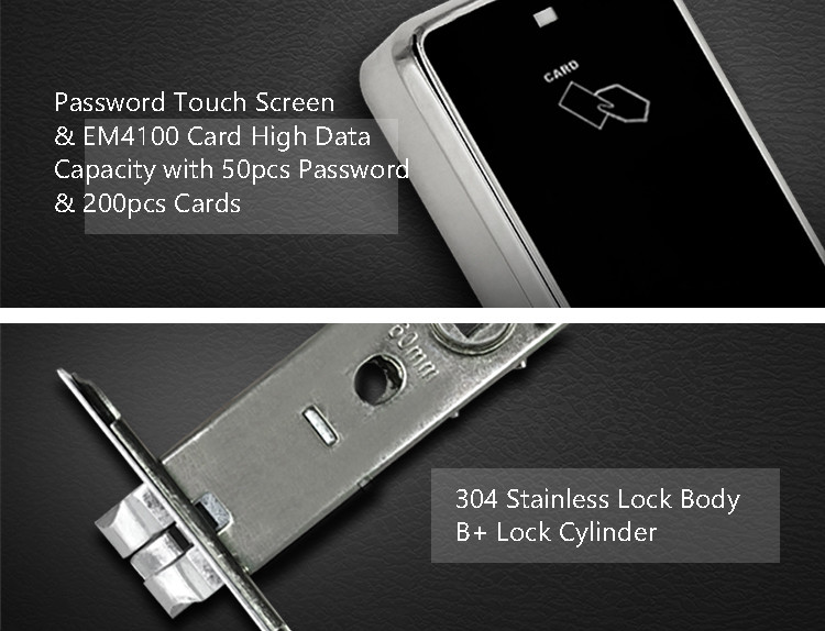 Keypad Keyless Key Card Door Lock Durable And Safe Stainsteel Structur