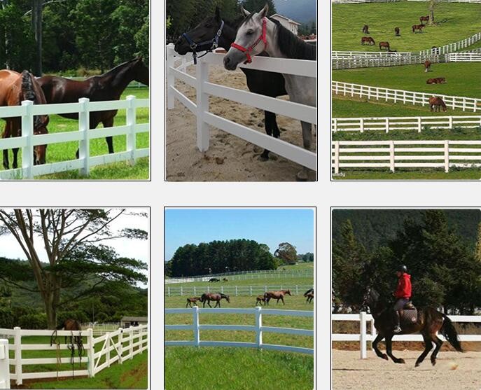 Easy To Assemble 4 Rails Vinyl Pvc Farm Fencing White Horse Rail Fence