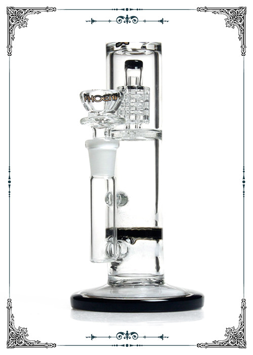 Black Honeycomb Glass Water Pipe Matrix Perc Diameter 4inches