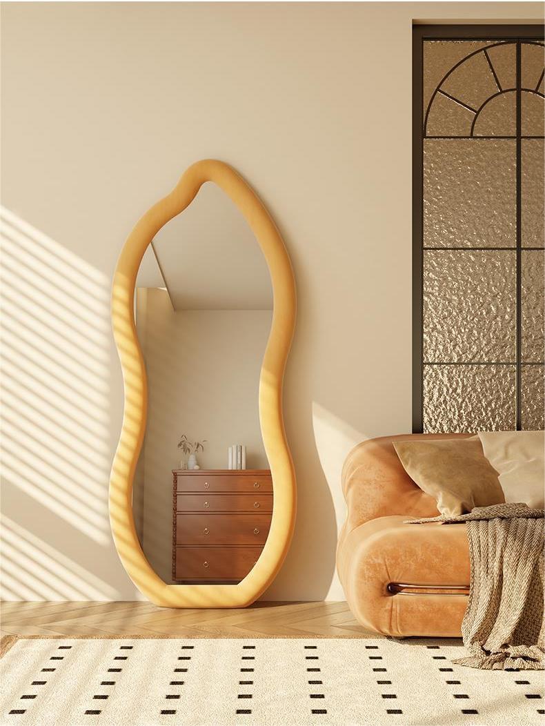 Standing Wavy Oversized Arched Floor Mirror 71x32 Dressing Room