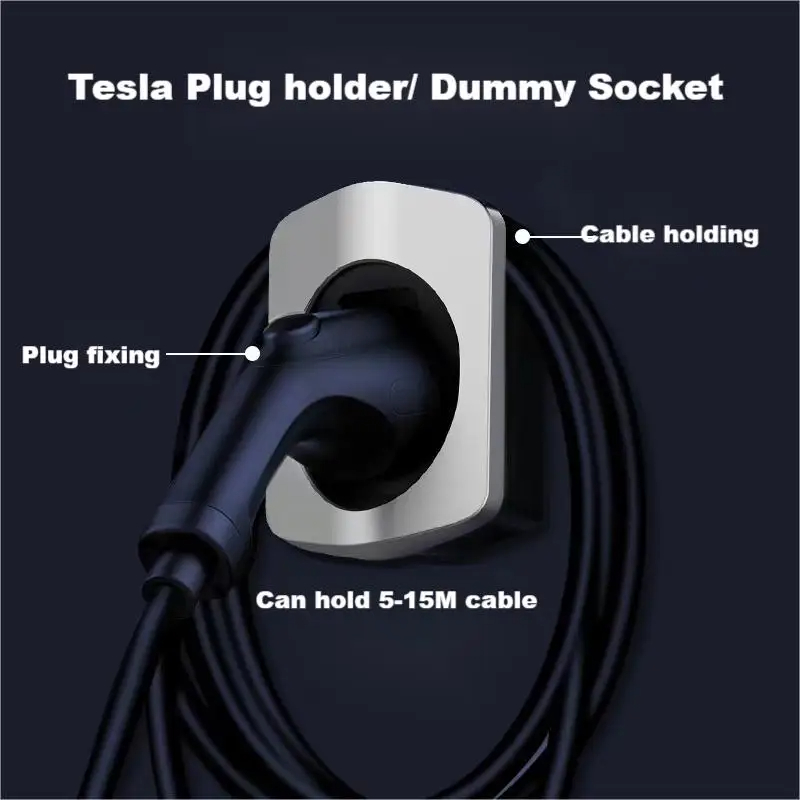 NACS SAE J1772 AC Type 1 Dummy Socket Tesla EV Charger Plug Wall Holder cable holder Plug Holder For Electric Vehicle