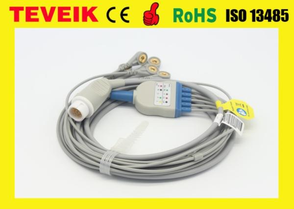 Medical Manufacturer HP One Piece Round 12pin 5leads ECG Cable For HP Patient