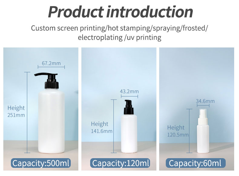 PET Plastic Shampoo Bottles 60ml 120ml 500ml Lotion Pump Bottle For Skin Care Packaging