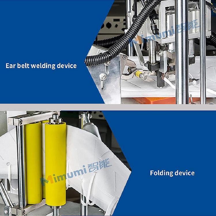 N95 Folding Non Woven Face Mask Making Machine 1800Kgs Weight