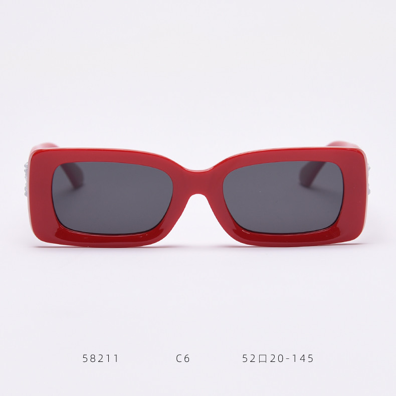 Colorful Lens Small 143MM Trendy Rectangle Frame Sunglasses BSCI TR90