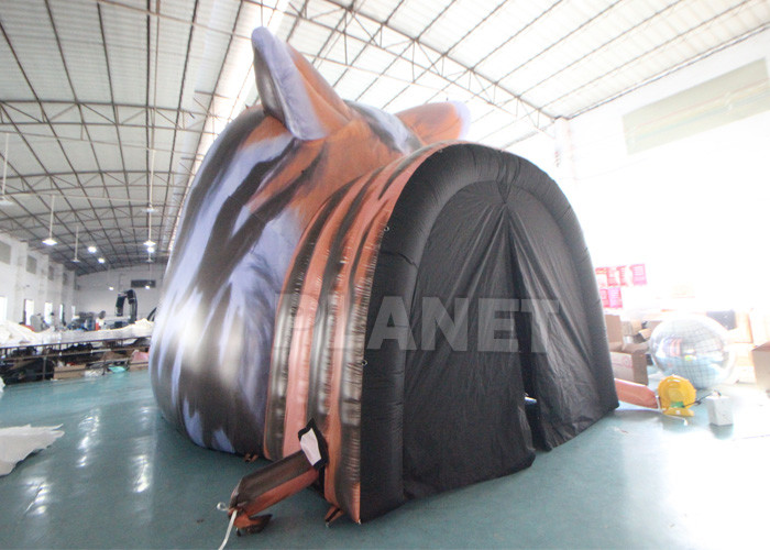 Outdoor Sport Entrance Inflatable Tiger Head Tunnel Advertising Mascot Inflatable Tiger Helmet Tunnel