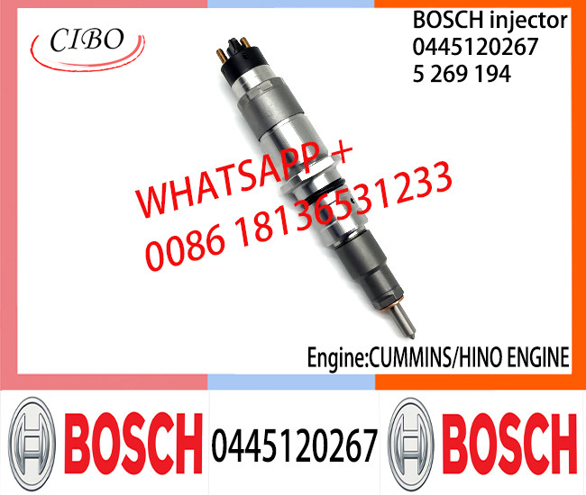 BOSCH 0445120267 Neutral Diesel Fuel Injector Assembly 0445120267 5269194 For CUMMINS/HINO Engine
