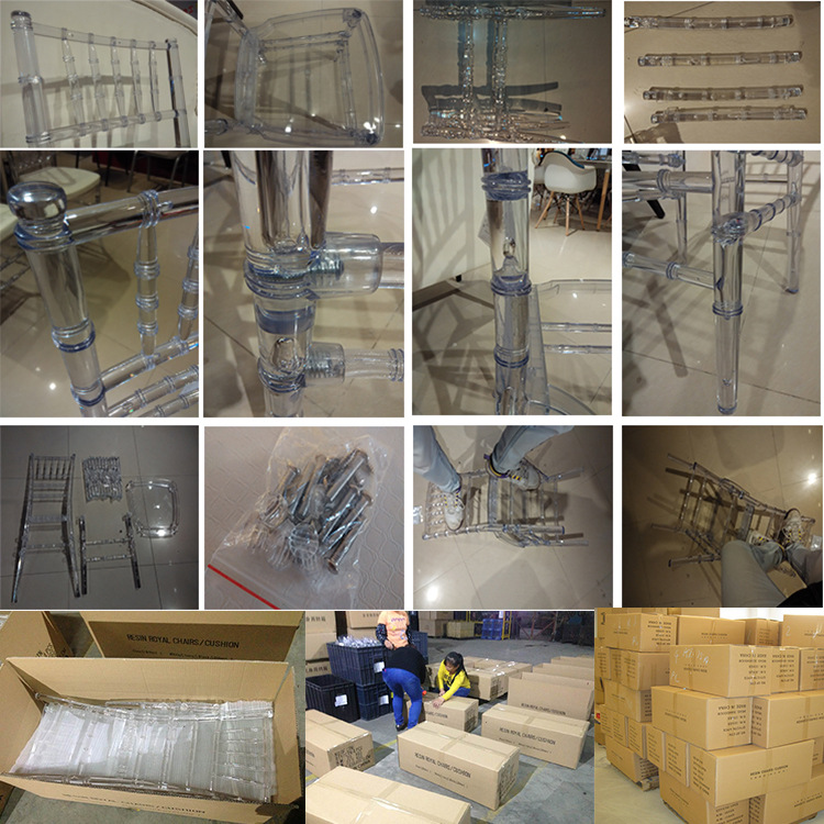 Couple Wedding Banquet Chairs With Cushion Stacked Disassembly 40x40x92cm