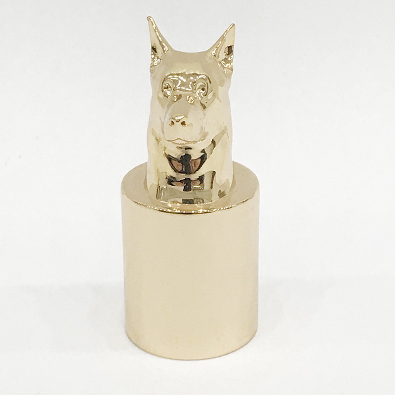 High Polished Metal Dog Snap Zamak Perfume Bottle Cap