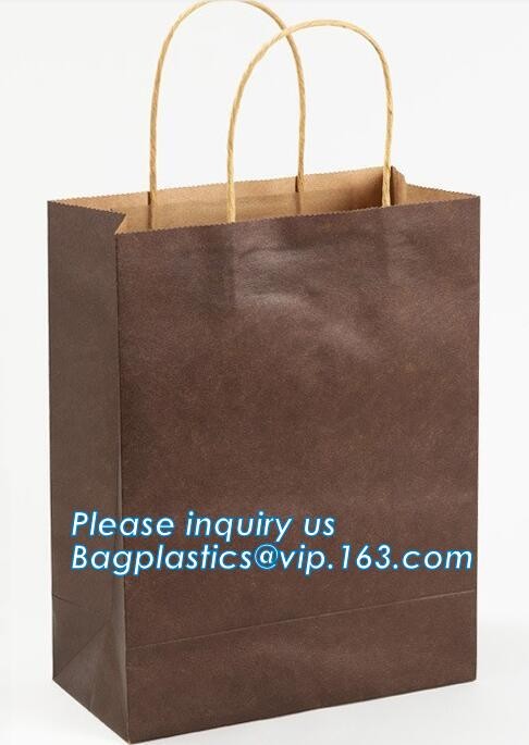 Printed Customised Craft Kraft Wedding Waterproof Cakes Shopping Bread Food Paper Gift Bag,OEM Factory food grade white