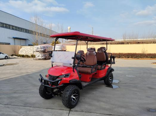6 Seat High Speed Steel Golf Cart Customizable Color Off-Road Tires 5kw