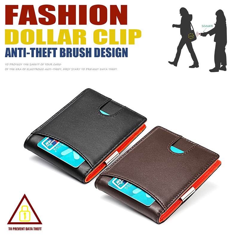 Package Weight 0.1kg Custom Bifold Genuine Leather Wallet with Money Clip and Slots