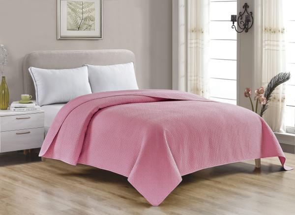 Hypoallergenic Bed Spread Ultrasonic Polyester Fiber Quilted Bedspreads Cationic