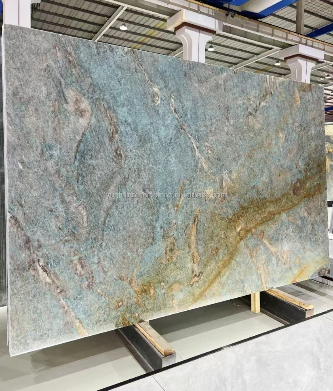 Amazon Blue Luxury Stone Polished Slab for Villa and Hotel Interior Design Inspiration