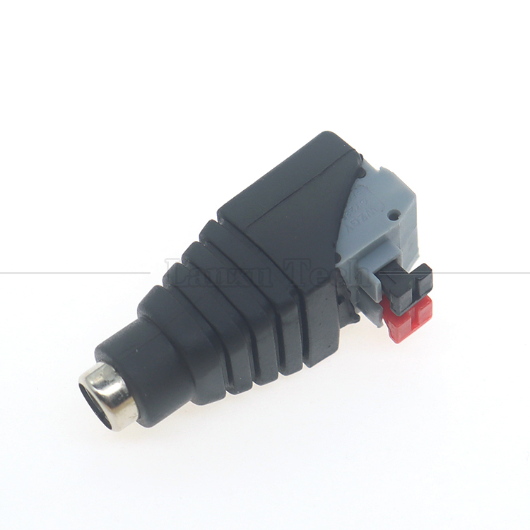 Solderless Press Button DC 5.5*2.1mm Male Female Barrel Jack to 2p Wire Cable Connector for LED Strip Camera