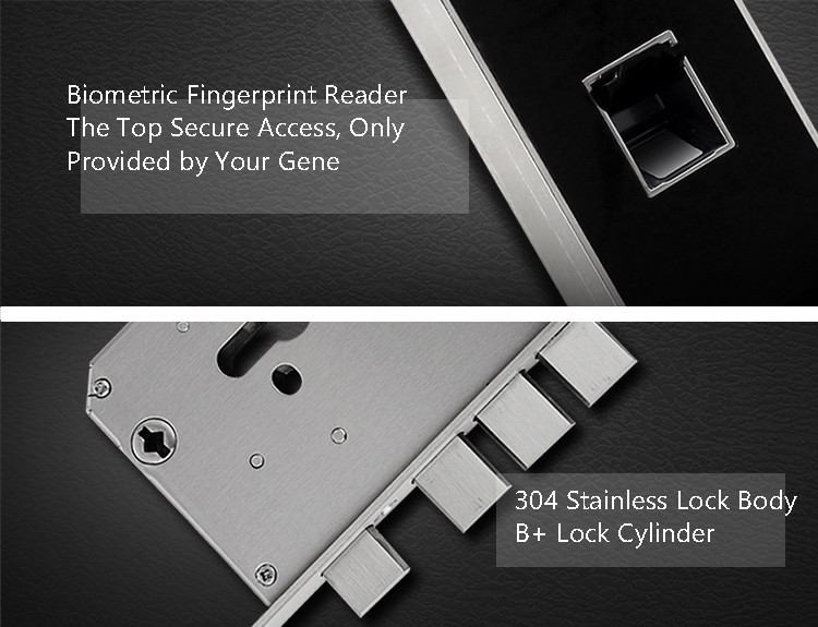 Home Security Fingerprint Recognition Door Lock , Fingerprint Scanner Door Lock