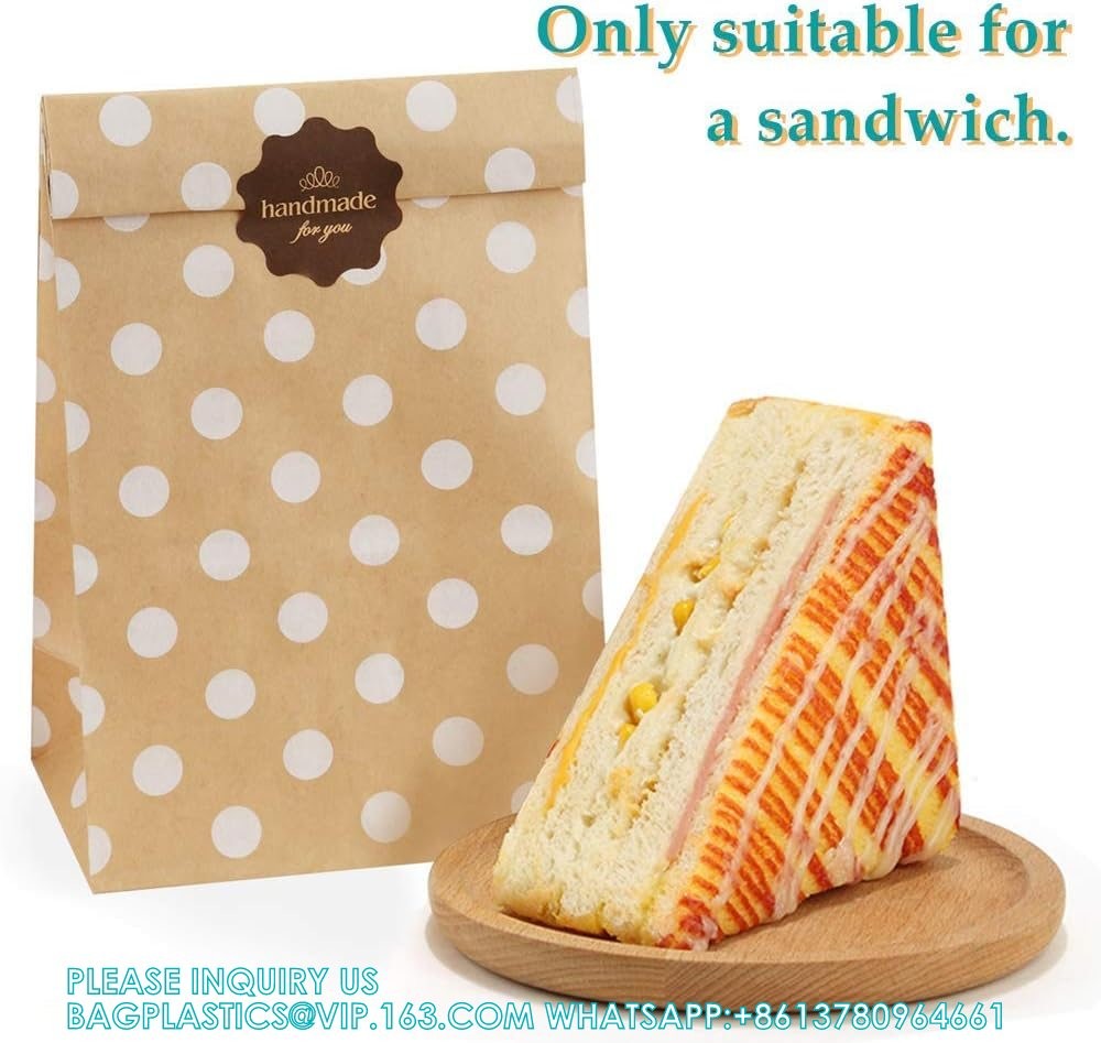 Kraft Paper Bags, Cookie Sleeves Snack Bags, Bread Bag, Craft Bags, 100% Recycled Kraft Paper Brown Lunch Bags