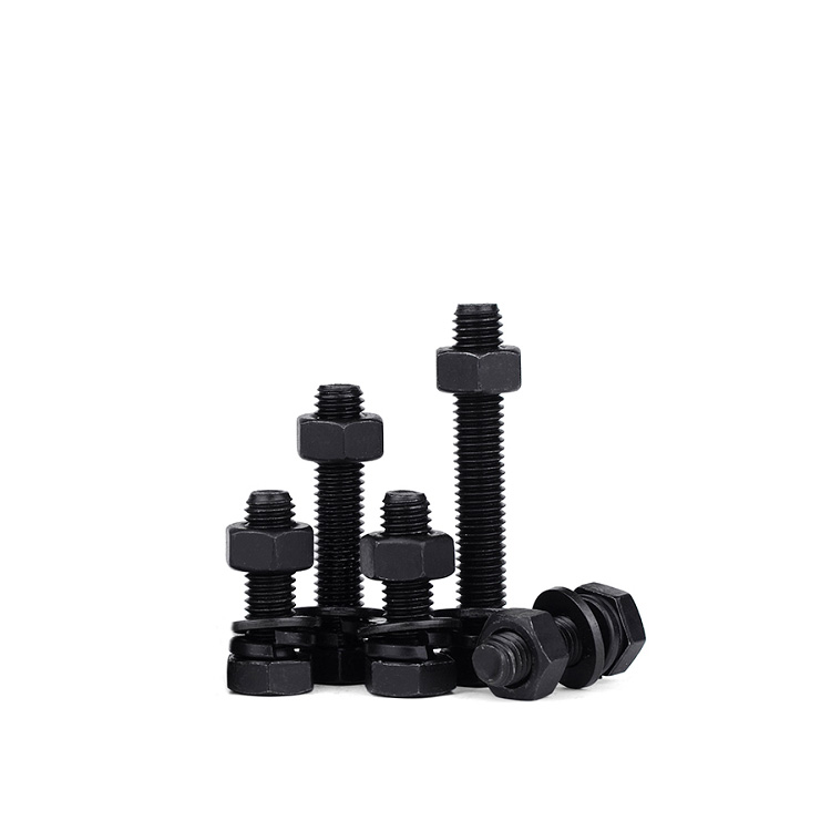 M10x170 M5 M6 M8 M12 Hex Bolts and Nuts Grade 8.8 for General Industry Black Finish