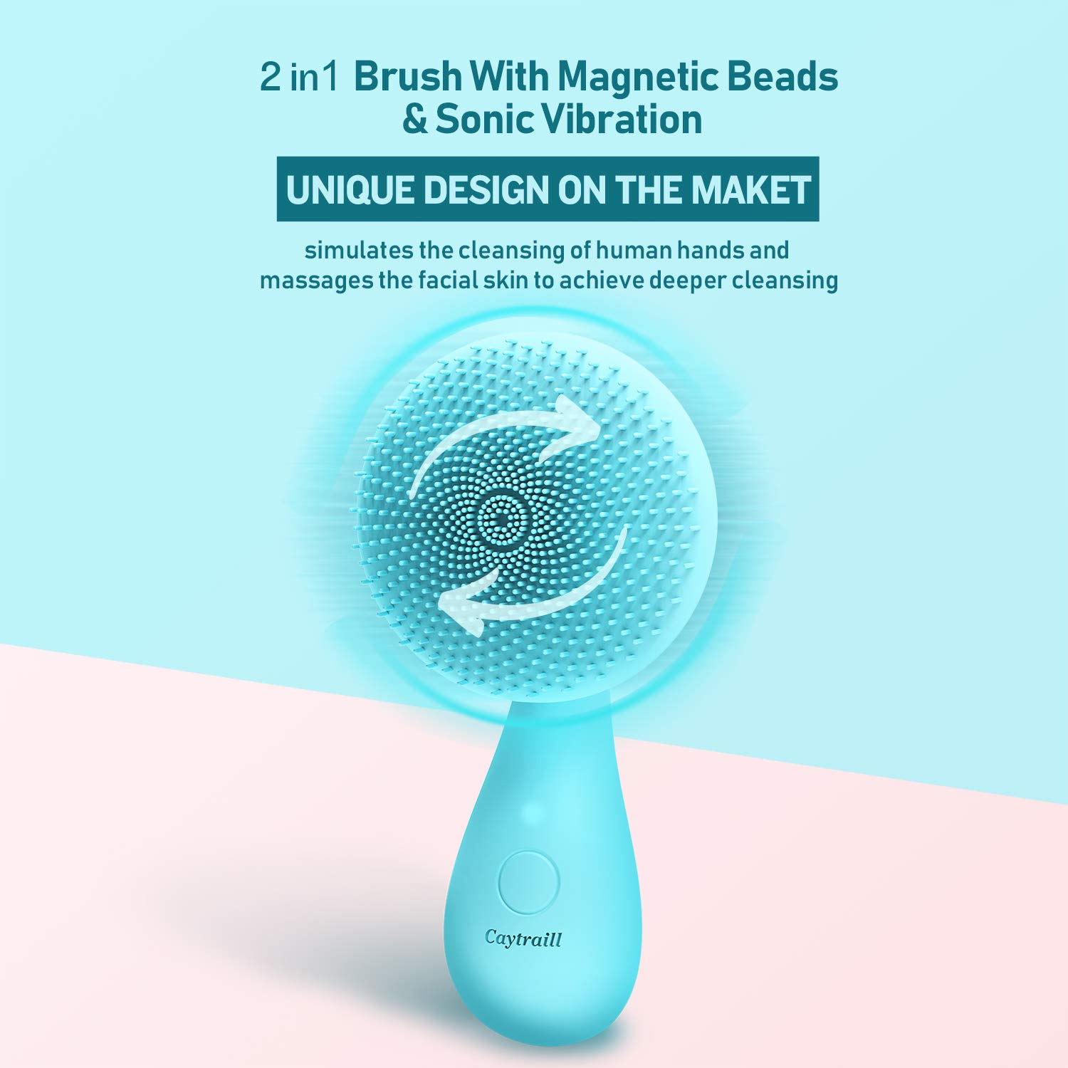 Electric silicone facial cleansing brush