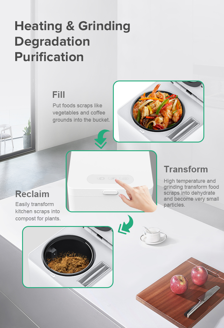 2.5L Brand-new Garbage Collector Food Waste Disposer for Household Small Processor Stainless Steel Wholesale From China